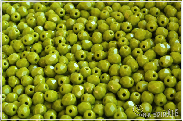 Oh�ovky 4 mm, Opaque Olive, 50 ks