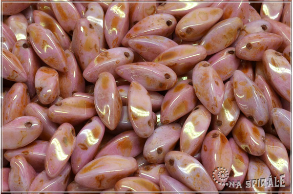 Twist pendant 6x12 mm, Chalk Victorian Rose Garden, 20 ks