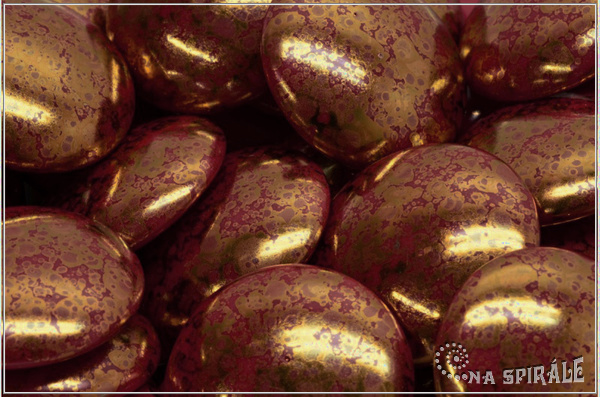 Kaboon kulat 25 mm - Opaque Dark Red Violet Teracota, 1 ks