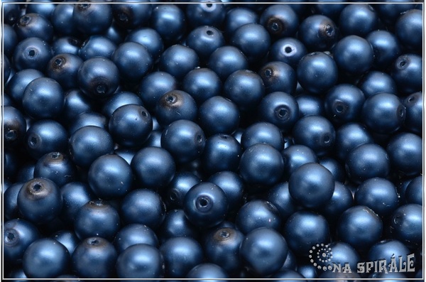 Kuli�ky 6 mm, Navy Blue Pearl Matted, 35 ks