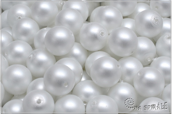 Kuli�ky 10 mm, White-Cream Matted Pearl, 6 ks