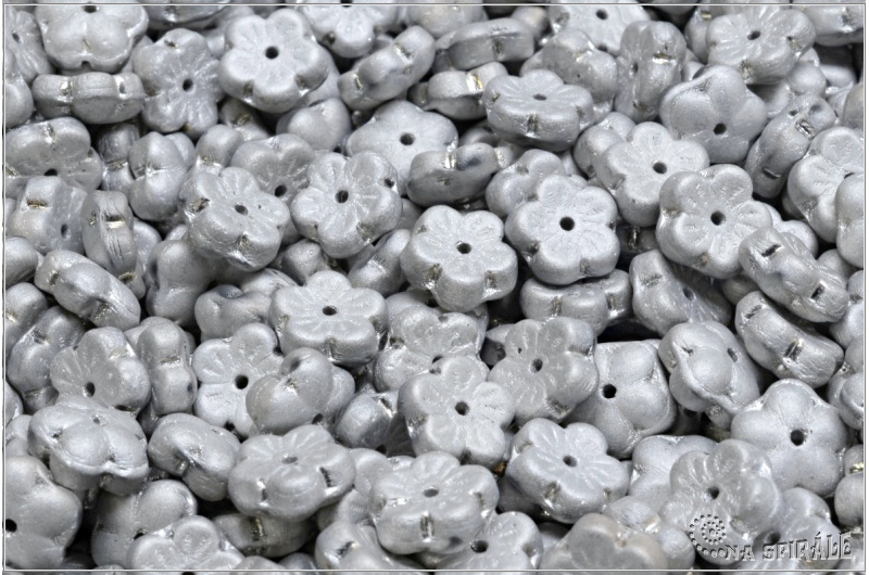 Tee - Cherry Flower, 8 mm, Crystal Matted Labrador Full, 20  ks