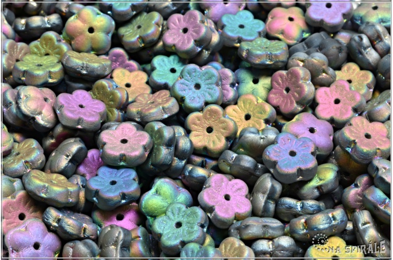 T�e�e� - Cherry Flower, 8 mm, Crystal Matted Vitrail Full, 20  ks