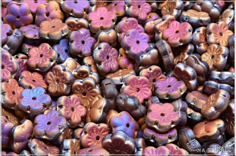 Tee - Cherry Flower, 8 mm, Crystal Matted Sliperit Full, 20  ks