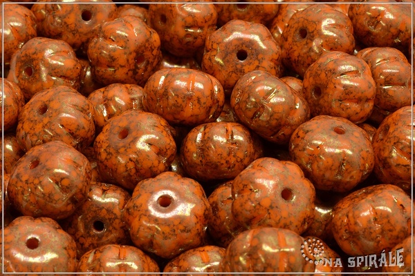 Dn - Pumpkin 8x11 mm, opaque orange violet teracota, 5 ks