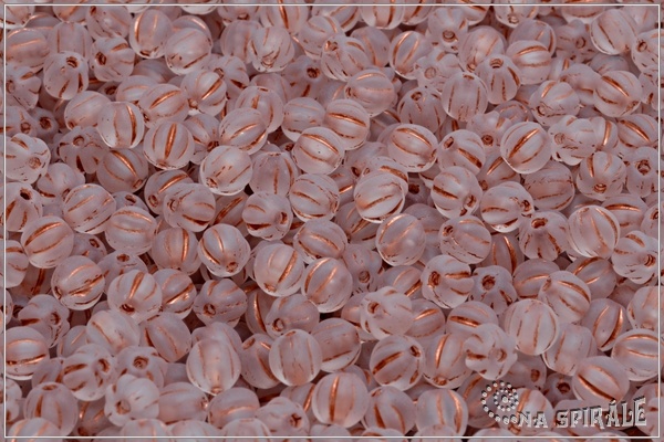 Meloun - melon bead 4 mm, Crystal Mat Bronze Wash, 50 ks
