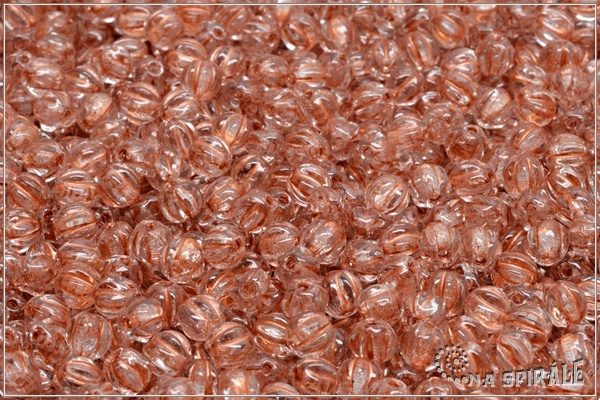 Meloun - melon bead 4 mm, Crystal Bronze Wash, 50 ks