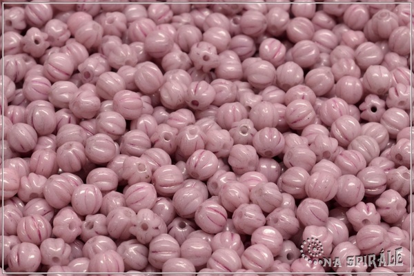 Meloun - melon bead 4 mm, Chalk Lila Luster, 50 ks