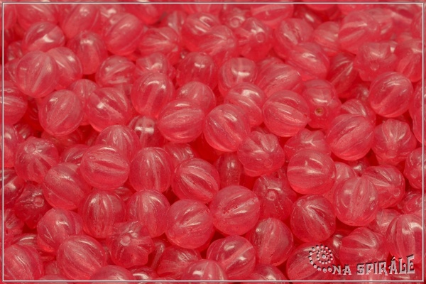 Meloun - melon bead 6 mm, Crystal, Milky Opal Punch, 30 ks