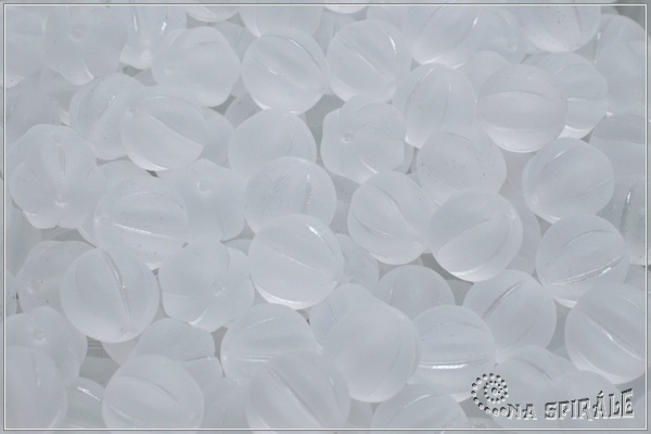 Meloun - melon bead 8 mm, crystal mat, 12 ks