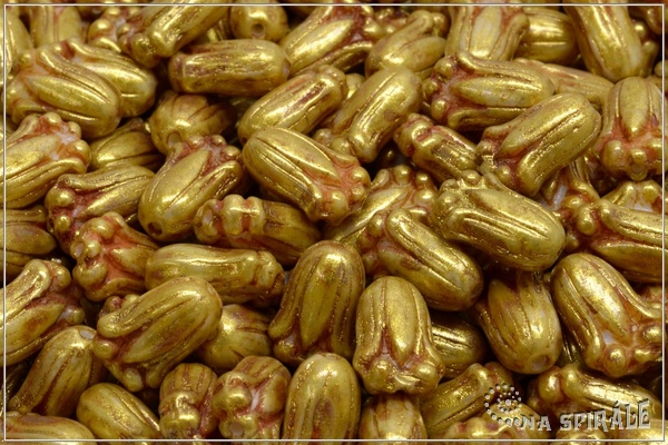 Tulipn - Tulip Bud, 12x8 mm, Chalk Herbs&Spices Curry, 12 ks