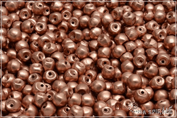 Houbiky 4x3 mm, Silky Metallic Copper, 50 ks