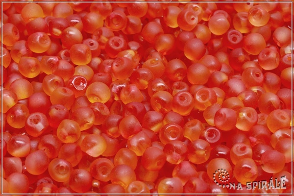 Houbiky 4x3 mm, Crystal Mat Orange Bicolor, 50 ks