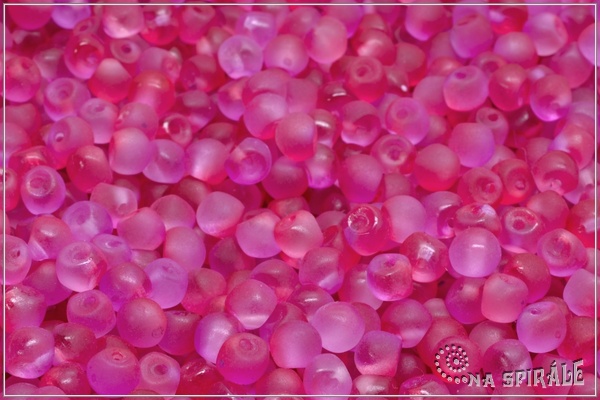 Houbiky 4x3 mm, Crystal Mat Fuchsia Bicolor, 50 ks