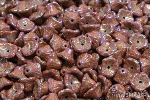 Kytiky - kalky 7x5 mm, Opaque Chocolate Iris, 25 ks