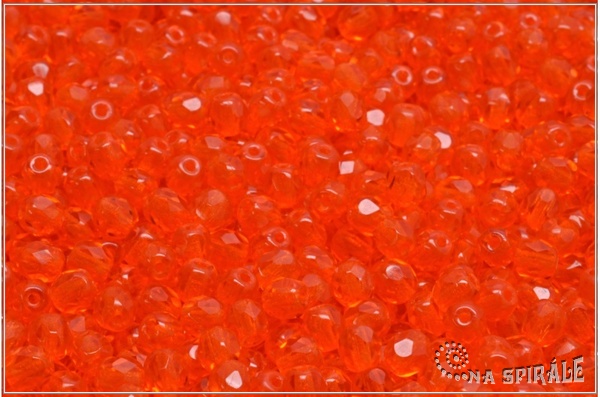 Ohovky 4 mm, Transparent Hyacinth Orange-red, 50 ks