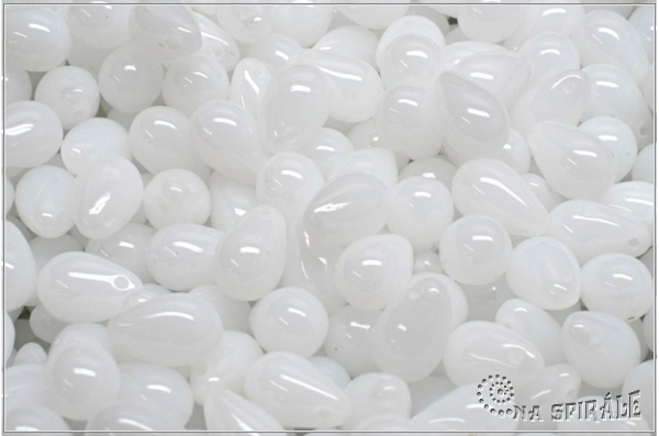 Kapi�ky/Drops 6x9 mm, Alabaster, 20 ks