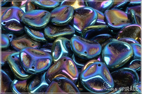 Rose petal 14x13 mm, Jet Iris, 10 ks