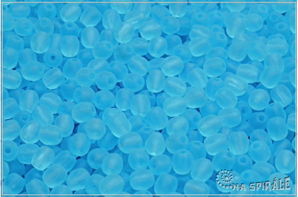 Oh�ovky 4 mm, Transparent Light Aquamarine Matted, 50 ks
