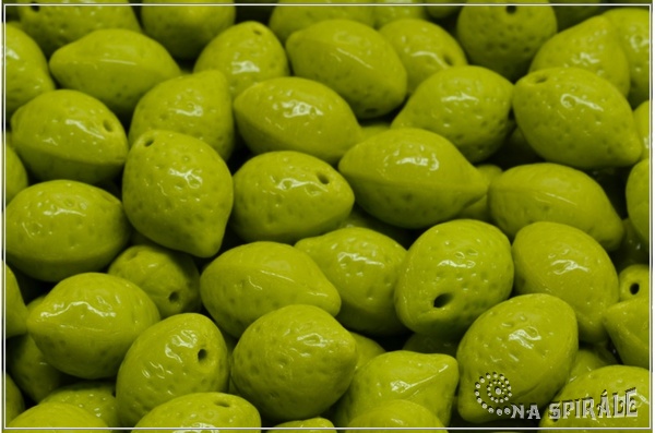 Citron - Lemon 10x14 mm, Opaque Olive, 6 ks