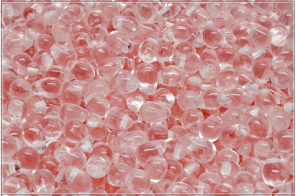 Kapiky/Drops 4x6 mm, Transparent Rosaline, 60 ks