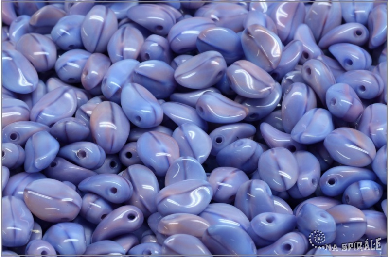 Tulip Petal 6x8 mm - Opaque Bicolor Blue/Pink, 30 ks