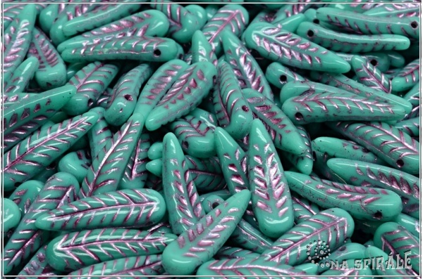 Peka 5x17 mm, Opaque Green Turquoise Pink Wash, 12 ks
