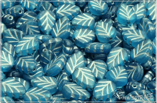 List mtov 10x8 mm - Aquamarine Matted Silver Wash, 20 ks