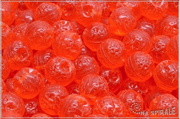 Pomeran - Orange 9 mm, Transparent Red-Orange, 6 ks