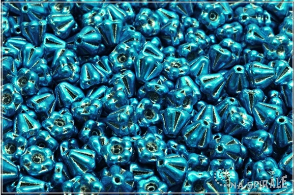 Kytiky - Zvoneky, 6x4 mm, Metallics Aquamarine, 25 ks