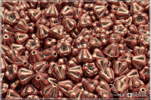 Kytiky - Zvoneky, 6x4 mm, Metallics Light Copper, 25 ks