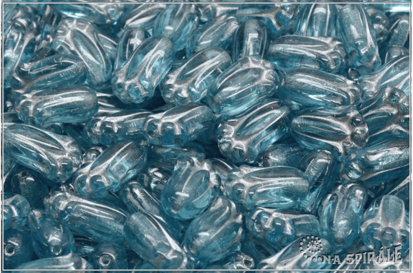 Tulipn - Tulip Bud, 12x8 mm, Light Aquamarine Silver Wash, 12 ks