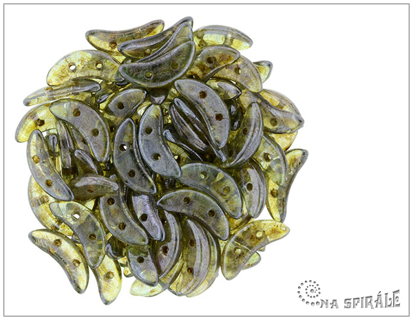 CzechMates Crescent, Luster-Transparent Green, 30 ks