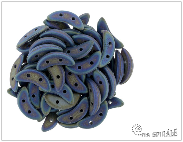 CzechMates Crescent, Metallic Iris Blue Matted, 30 ks