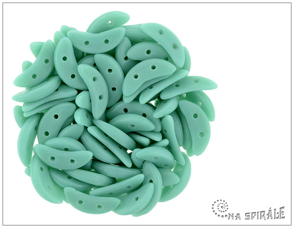 CzechMates Crescent, Opaque Turquoise, 30 ks