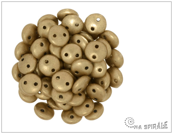 oka dvoudrkov CzechMates Lentils 6 mm, Silky Metallic Sand, 50 ks