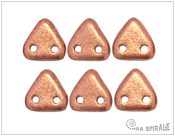 Trojhelnk dvoudrkov 6 mm, Silky Metallic Copper, 30 ks