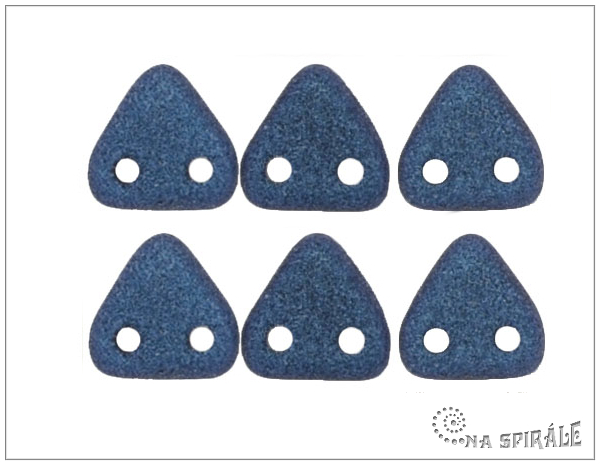 Trojhelnk dvoudrkov 6 mm, Metallic Suede - Blue, 30 ks