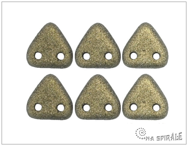 Trojhelnk dvoudrkov 6 mm, Metallic Suede - Gold, 30 ks