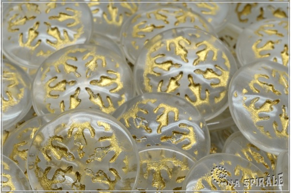 Kaboon vloka 21 mm - Crystal Gold Wash, 1 ks