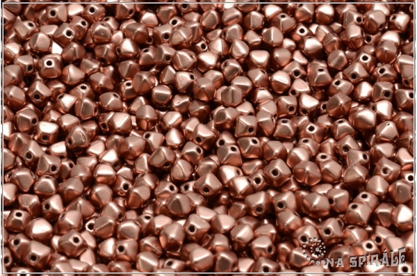 Lucerny 4x4 mm, Silky Metallic Copper, 100 ks