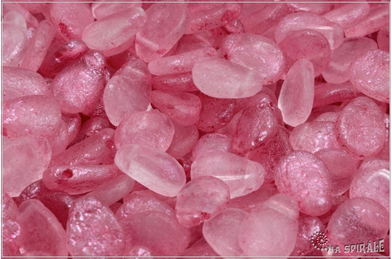 Anemone Petal 8x11 mm - Crystal Etched Pink Wash, 12 ks