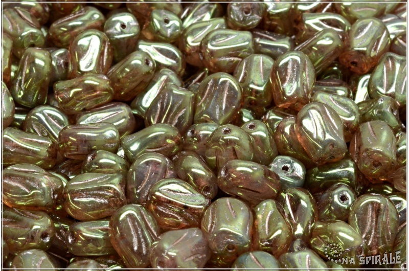 Tulipn - Tulip Mini, 9x7 mm, Crystal-Mint Bicolor Red Luster Taupe Wash, 12  ks