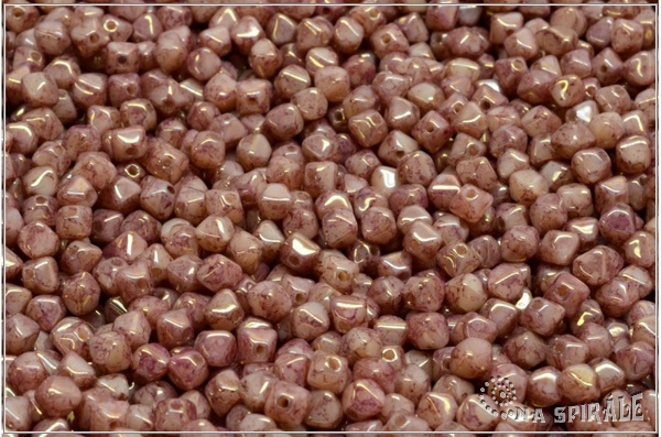 Lucerny 4x4 mm, Opaque Beige Violet Teracota, 100 ks