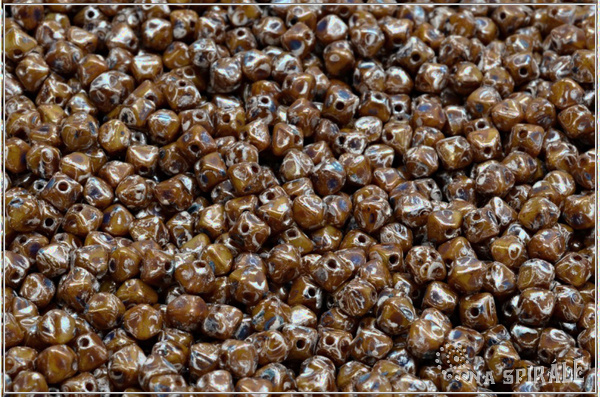 Lucerny 4x4 mm, Opaque Beige Picasso, 100 ks