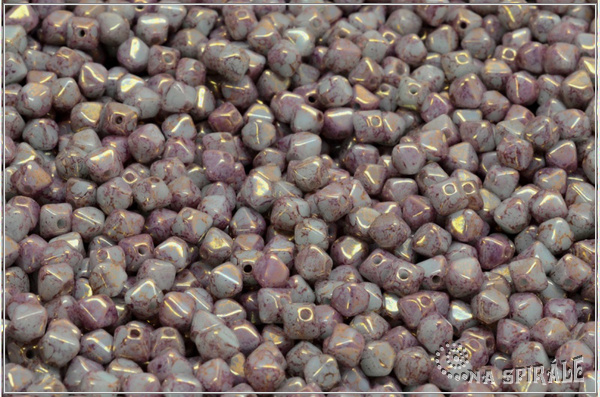Lucerny 4x4 mm, Opaque Pastel Mint Violet Teracota, 100 ks