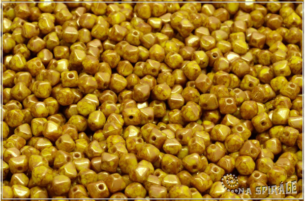Lucerny 4x4 mm, Opaque Yellow Violet Teracota, 100 ks