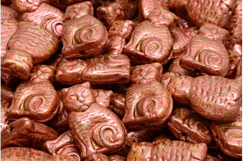 Koka 17x11 mm, Chalk Herbs&Spices Cinnamon Lt Copper Wash, 4 ks