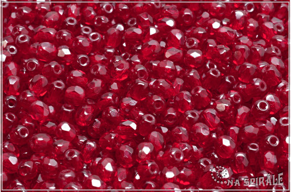 Oh�ovky 4 mm, Transparent Ruby Red, 50 ks
