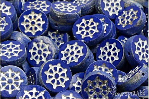 Penzek kormidlo/Wheel Coin 12 mm, Opaque Cobalt Blue Mat Labrador Full, 1 ks
